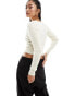 Фото #4 товара Noisy May fluffy knit top in white