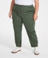 Фото #3 товара Trendy Plus Size Tapered Ankle-Length Cargo Pants, Created for Macy's