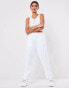 Missguided basics ribbed sleeveless crop top in white