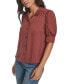 Petite Puff-Sleeve Button-Front Shirt