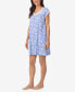 ფოტო #3 პროდუქტის Women's Cap Sleeve Short Nightshirt