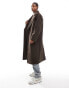 ASOS DESIGN oversized wool look overcoat in brown