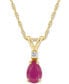 ფოტო #1 პროდუქტის Sapphire (1/2 ct. t.w.) & Diamond Accent 18" Pendant Necklace in 14k Gold (Also in Ruby & Emerald)