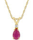 ფოტო #1 პროდუქტის Sapphire (1/2 ct. t.w.) & Diamond Accent 18" Pendant Necklace in 14k Gold (Also in Ruby & Emerald)