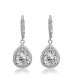 Фото #1 товара Sterling Silver white Gold Plated Pear Drop Cubic Zirconia Cluster Pear Leaver Back Earrings