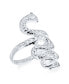 ფოტო #4 პროდუქტის Garden Animal Pet Reptile Stack Wrap Bypass Coil Serpent Snake Ring Band For Women Teen .925 Sterling Silver