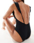 Фото #3 товара Accessorize frilly v front swimsuit in black