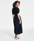 ფოტო #4 პროდუქტის Women's Short-Sleeve Clip-Dot Midi Dress, XXS-4X, Created for Macy's