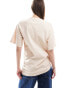 ASOS DESIGN t-shirt with ruched side in stone