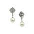 ფოტო #1 პროდუქტის Silver-Tone Crystal and Simulated Pearl Round Drop Earrings