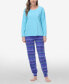 ფოტო #1 პროდუქტის Women's Long Sleeve Crew Top with Jogger, Set of 2