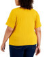 Plus Size Ribbed Henley Top