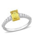 ფოტო #1 პროდუქტის Sapphire and Diamond Engagement Ring in 14K White Gold