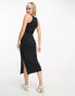 Фото #4 товара Pieces racer neck midi dress in black