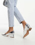 ASOS DESIGN Saint block mid heeled shoes in silver