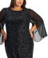 Фото #4 товара Plus Size Round-Neck Cape-Sleeve Sequin Sheath Dress