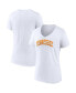 Фото #1 товара Women's White Tennessee Volunteers Basic Arch V-Neck T-shirt