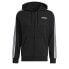 adidas men Essentials 3-Stripes Fleece Hoodie