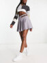 Фото #1 товара Urban Revivo pleat mini skirt with buckle detail in light grey