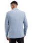 River Island textured suit jacket in blue