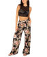 Фото #1 товара Juniors' Highland Tropics Mid-Rise Wide-Leg Pants