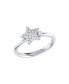 ფოტო #1 პროდუქტის Dazzling Star Bezel Design Sterling Silver Diamond Women Ring