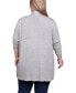 ფოტო #2 პროდუქტის Plus Size Long Sleeve Swing Cardigan Sweater