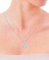 ფოტო #2 პროდუქტის Diamond Heart Halo Pendant Necklace in 14k White Gold (1/6 ct. t.w.)