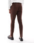 ASOS DESIGN super skinny with linen suit trouser in brown