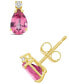 ფოტო #2 პროდუქტის Pink Topaz (1 ct. t.w.) and Diamond Accent Stud Earrings in 14K Yellow Gold or 14K White Gold
