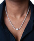 ფოტო #2 პროდუქტის Cubic Zirconia Square Charm Mesh Link Pendant Necklace in Sterling Silver, 18" + 2" extender