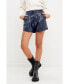 Фото #2 товара Women's High-Waisted Faux Leather Shorts
