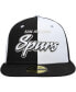 ფოტო #3 პროდუქტის Men's Black, White San Antonio Spurs Griswold 59FIFTY Fitted Hat