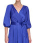 Фото #5 товара Women's Faux-Wrap Balloon-Sleeve Belted Dress