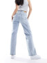 Фото #3 товара Vero Moda high rise wide leg jeans in light blue wash