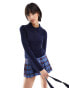 Фото #1 товара Noisy May long wide sleeve polo top in navy