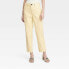 Women's Faux Leather High-Rise Ankle Trouser Pants - A New Day Yellow 12