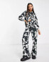 Фото #8 товара JDY exclusive wide leg trousers co-ord in cow print