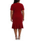 Фото #2 товара Plus Size V-Neck Short-Sleeve Twist-Detail Dress