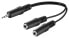Wentronic 3.5 mm Audio Y-Shaped Cable Adapter - 1x Male to 2x Female Mono - 0.2m - 3.5mm - Male - 2 x 3.5mm - Female - 0.2 m - Black