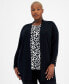 Фото #6 товара Plus Size Open-Front Long-Sleeve Cardigan, Created for Macy's