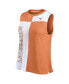 Фото #3 товара Women's Texas Orange/White Texas Longhorns Colorblock High Neck Tank Top