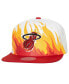 Men's White Miami Heat Hot Fire Snapback Hat