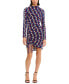Фото #1 товара Women's Side-Ruched Printed Jersey Dress