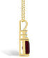 ფოტო #3 პროდუქტის Garnet (2 Ct. T.W.) and Diamond (1/10 Ct. T.W.) Pendant Necklace in 14K Yellow Gold