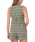 ფოტო #2 პროდუქტის Women's Summer Plaid Pleated Rolled-Cuff Shorts
