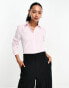 Фото #1 товара ASOS DESIGN long sleeve fitted stretch cotton shirt in pink & white stripe