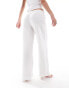 Monki wide leg pull on textured trousers in white