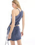 Kyo The Brand The Brand one shoulder asymmetric top with strap details co-ord in blue BLAU, 44 - фото #4