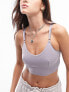 Фото #7 товара Topshop supersoft strap back crop bra in lilac